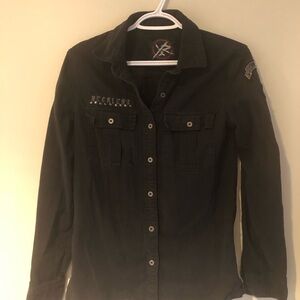 Young & Reckless Black Button-Up Shirt